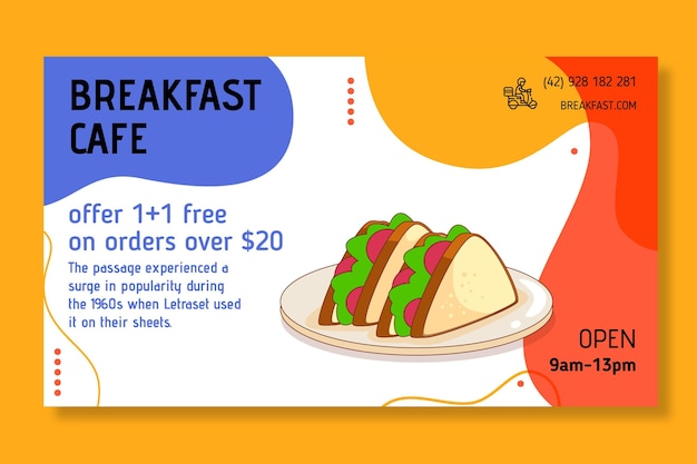 Vector breakfast restaurant banner