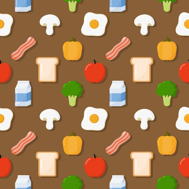 Vector breakfast seamless pattern