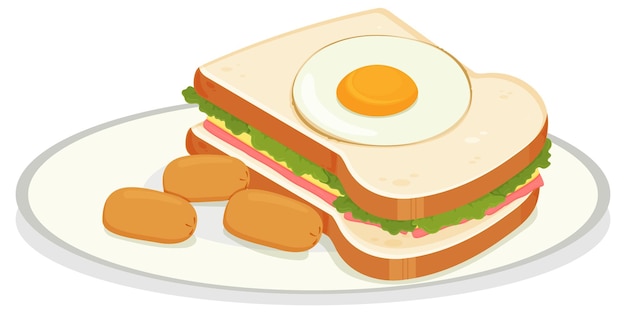 Breakfast set with sandwich and egg