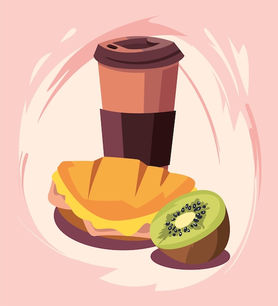 Vector breakfast snacks poster