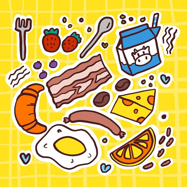 Breakfast sticker collection