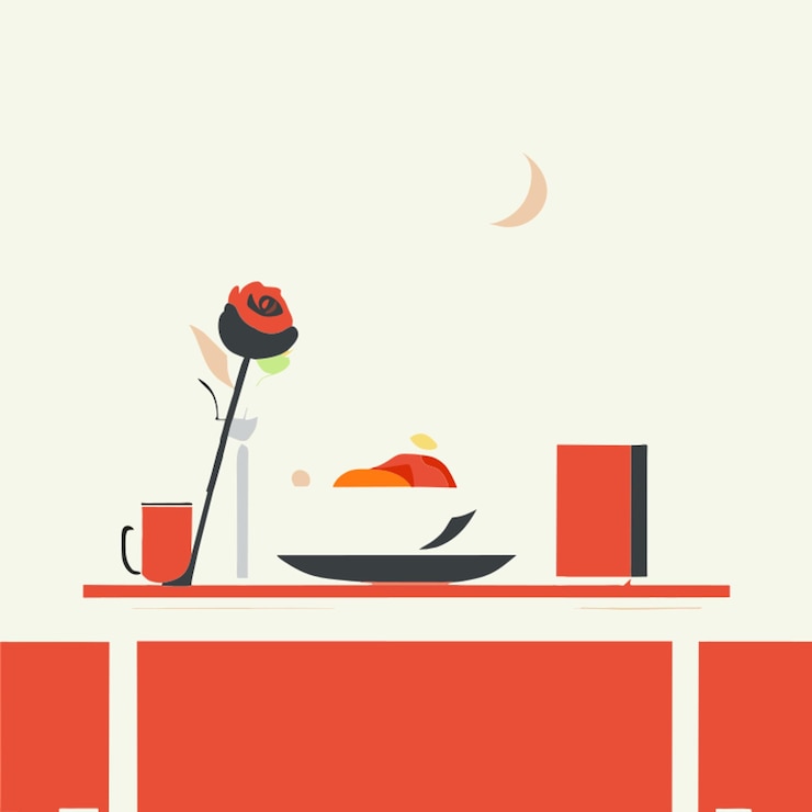 Vector breakfast table vector illustration flat 2
