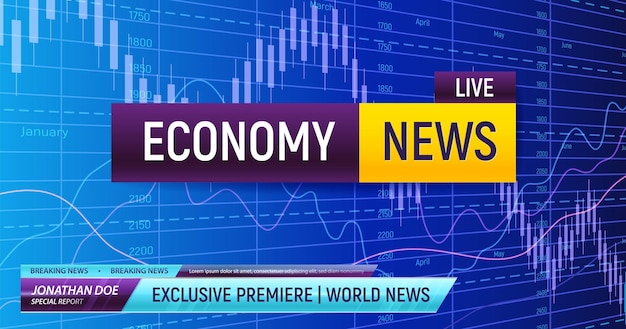 Vector breaking economy news background