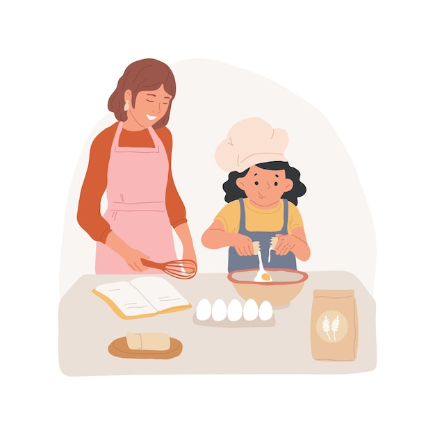 breaking eggs isolated cartoon vector illustration