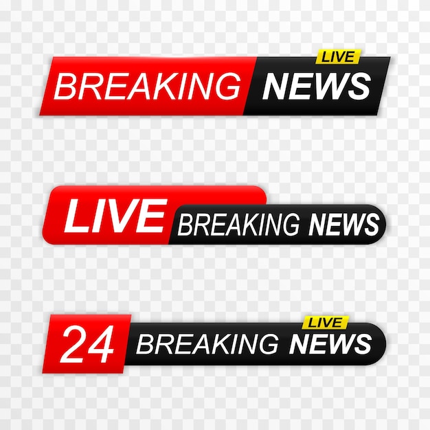 Breaking news achtergrond banners set Breaking news live uitzending nieuws screensaver