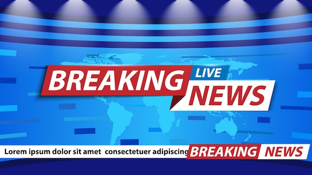 Vector breaking news background tv channel news screensaver