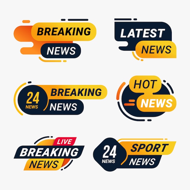 Breaking news badge message information template set