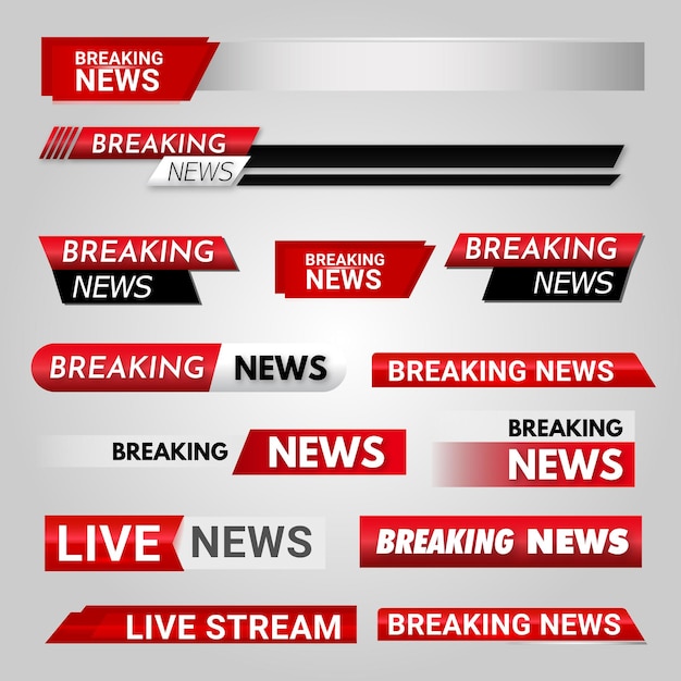 Vector breaking news banners