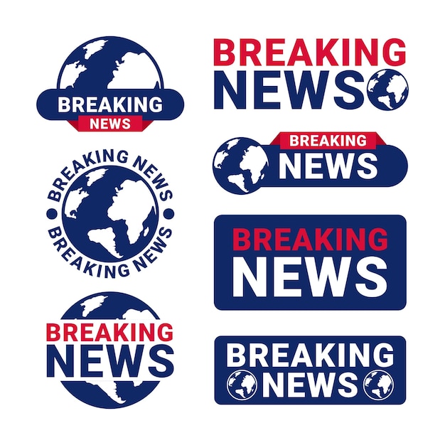 Breaking news design logo collection