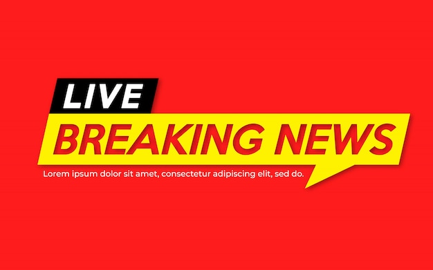 Breaking news live banner op de rode.