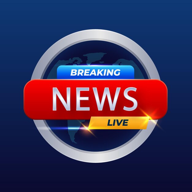 Vector breaking news live logo and label design vector