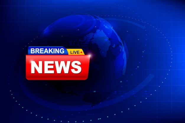 Vector breaking news template on red background 002