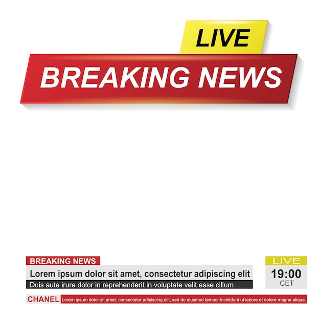 Breaking news white background