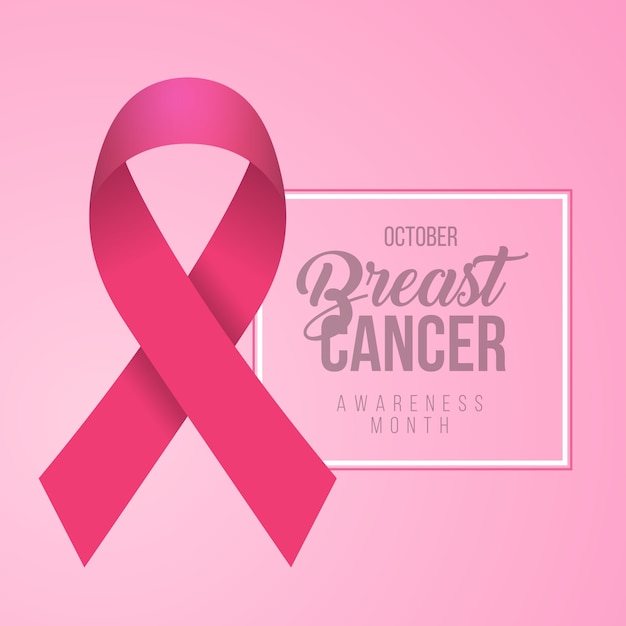 Vector breast cancer awareness calligraphy poster design.