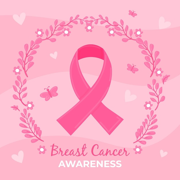 Vector breast cancer awareness concept illustrated