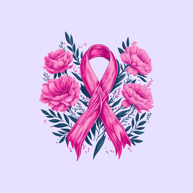 유방암 인식의 날 리본 일러스트