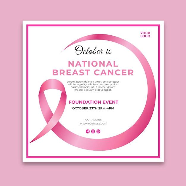 Breast cancer awareness flyer concept