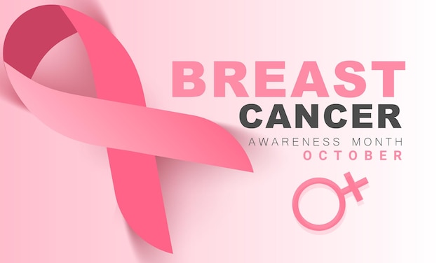 Breast Cancer Awareness Month background banner card poster template Vector illustration