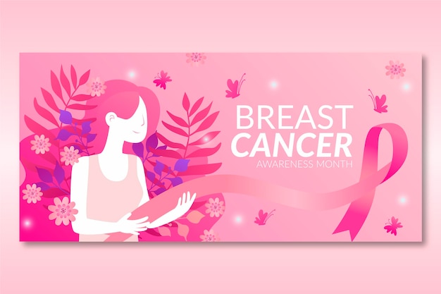 Modello di banner mese di consapevolezza del cancro al seno