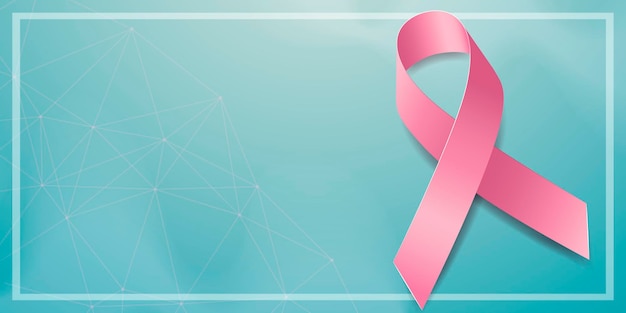 Breast Cancer awareness month Banner with pink ribbon awareness Vector illustration