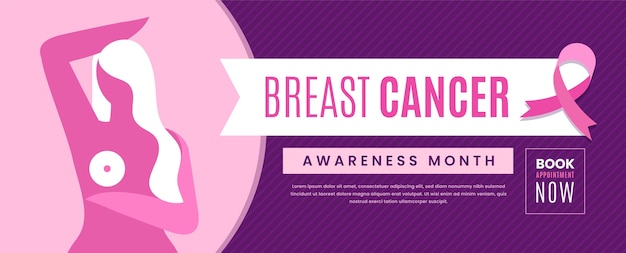 Vector breast cancer awareness month banner