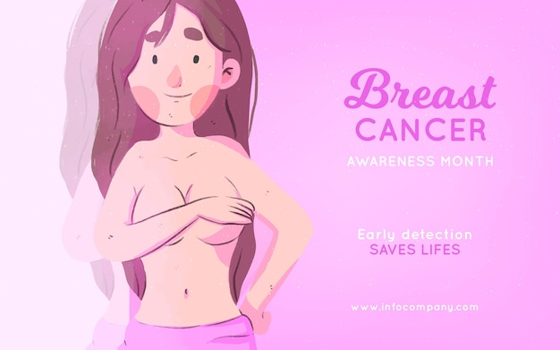 Vettore banner di mese di consapevolezza del cancro al seno