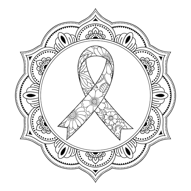 awareness ribbon coloring page