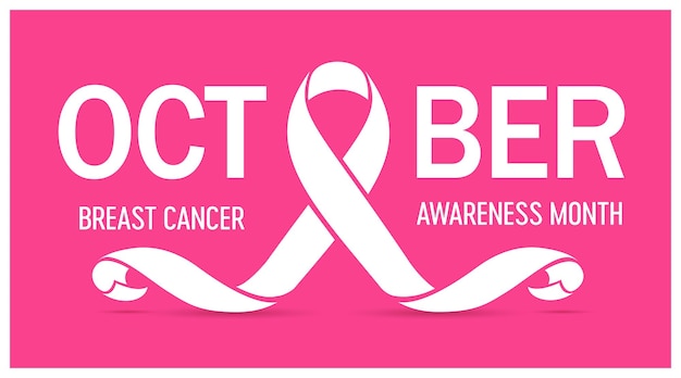 Breast Cancer awareness month. conceptual poster design with pink ribbon