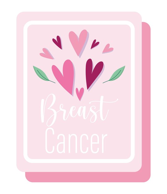 Vector breast cancer awareness month hearts love motivaton pink poster