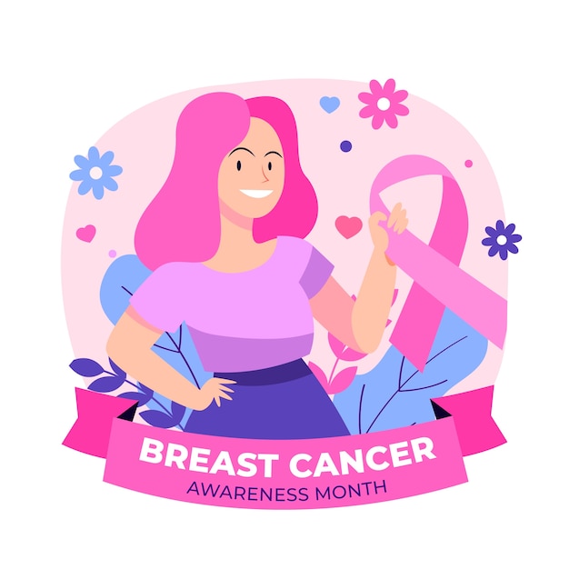 Breast cancer awareness month illustration