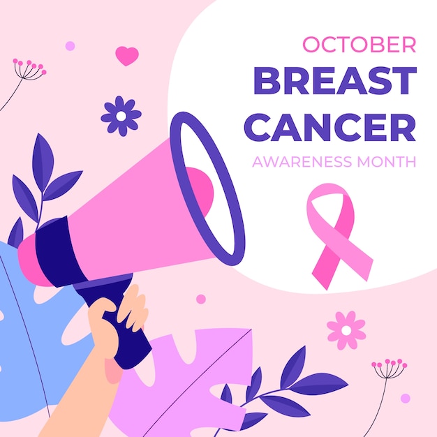 Vector breast cancer awareness month illustration