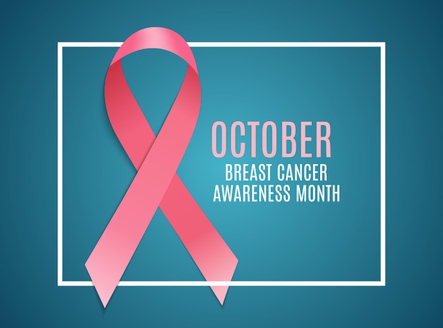breast cancer awareness month pink ribbon background vector illustration eps10