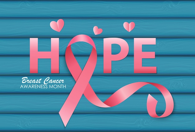 Breast cancer awareness month pink ribbon background vector illustration eps10