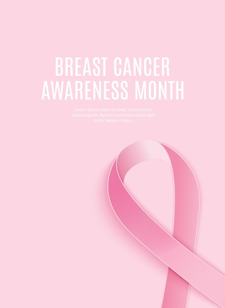 Breast Cancer Awareness Month Pink Ribbon Background Vector Illustration EPS10