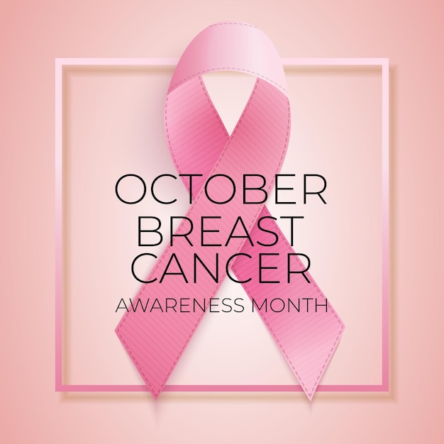 Breast cancer awareness month pink ribbon background vector illustration