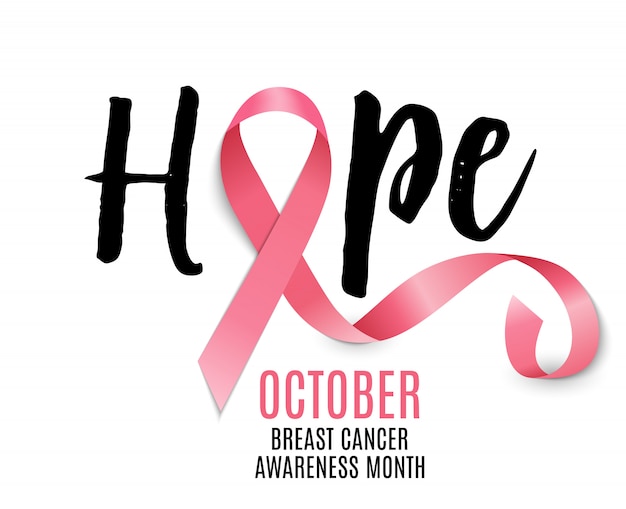 Vector breast cancer awareness month pink ribbon background