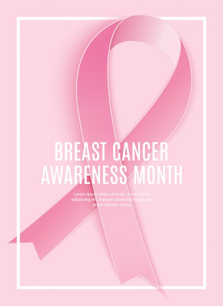 Месяц осведомленности рака молочной железы розовая лента фон