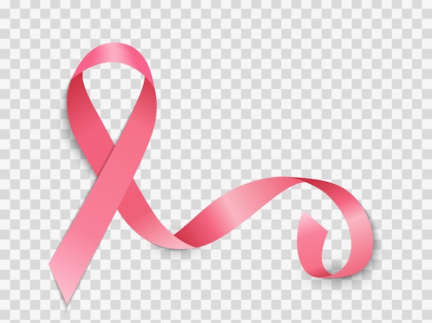 Breast Cancer Awareness Month Pink Ribbon teken op transparante achtergrond Vector Illustratie Eps10