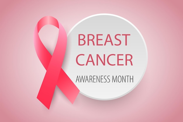 Breast Cancer Awareness Month. Pink Ribbon. Vector illustration