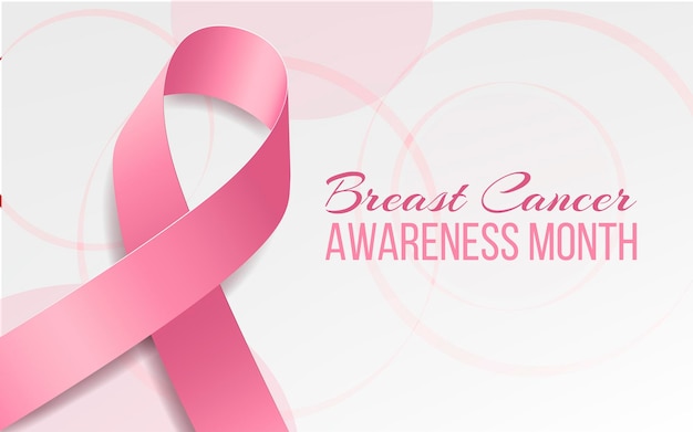 Manifesto del mese di consapevolezza del cancro al seno. illustrazione vettoriale.