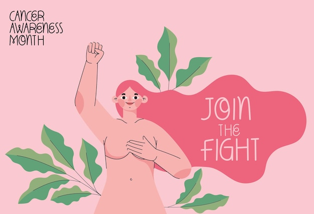 Poster mese di consapevolezza del cancro al seno