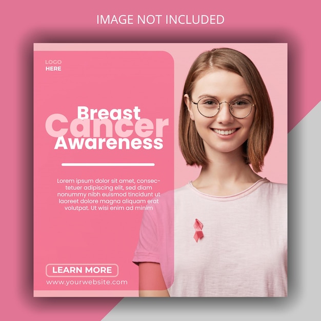 Breast Cancer Awareness Month social media banner en instagram postsjabloon
