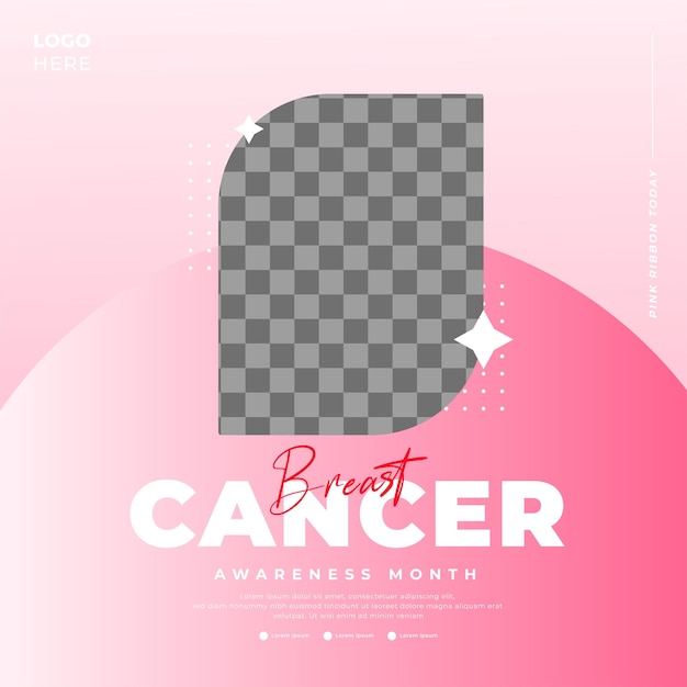 Vector breast cancer awareness month for social media post template