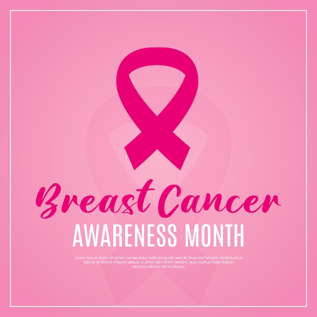 Breast cancer awareness month vector illustration Pink gradient ribbon illustration