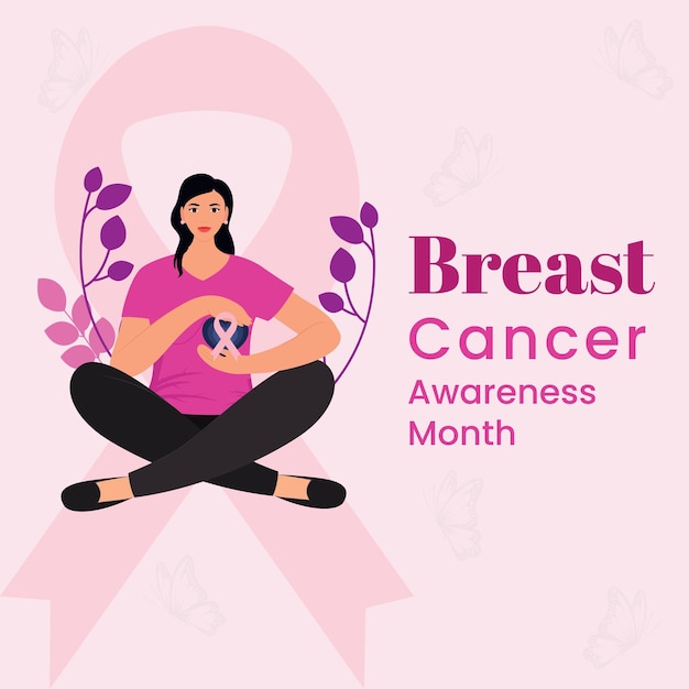 Vector breast cancer awareness month vector illustration