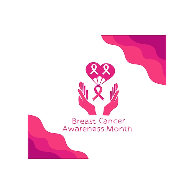 Vettore del mese di sensibilizzazione sul cancro al seno
