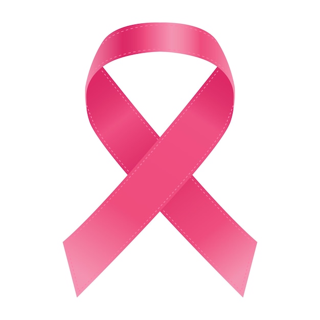 Vector breast cancer awareness pink ribbon isolated on a white background vector illustration