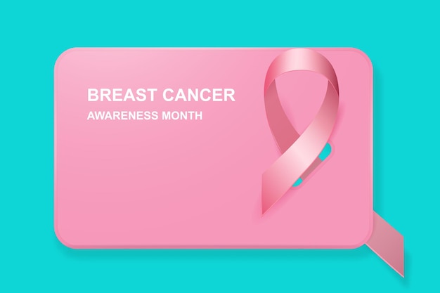 Nastro rosa di consapevolezza del cancro al seno simbolo di ottobre rosa banner del mese di prevenzione delle malattie