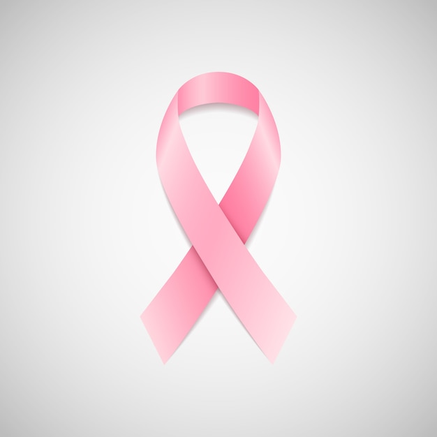 Breast Cancer Awareness pink ribbon. Ribbon on a light background.