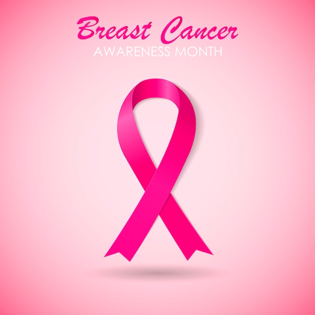 Breast Cancer Awareness Pink Ribbon Vector Illustration